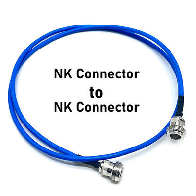 NK Connector إلى NK Connector كابل RF ذو محور أزرق كلّ النحاس درجة حرارة عالية اتصال عالية التردد إشارة ذكرية