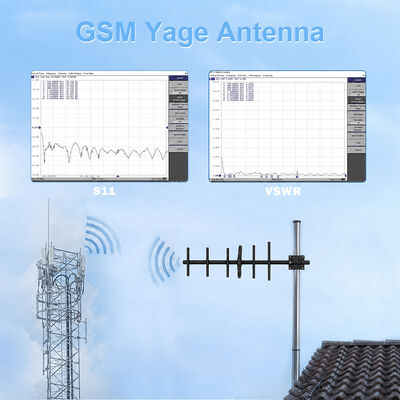 GSM Yagi Antenna 9dBi مكاسب عالية في الهواء الطلق 3G 4G Yagi Antenna الاستقطاب الرأسي / الأفقي لتعزيز إشارة الخلية